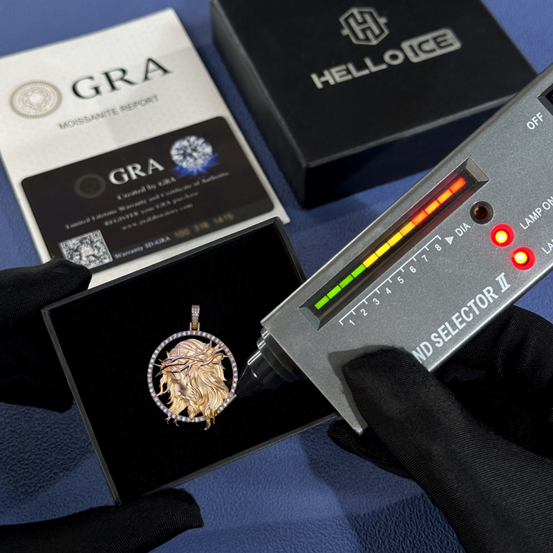 925S & VVS Moissanite Round Jesus Pendant