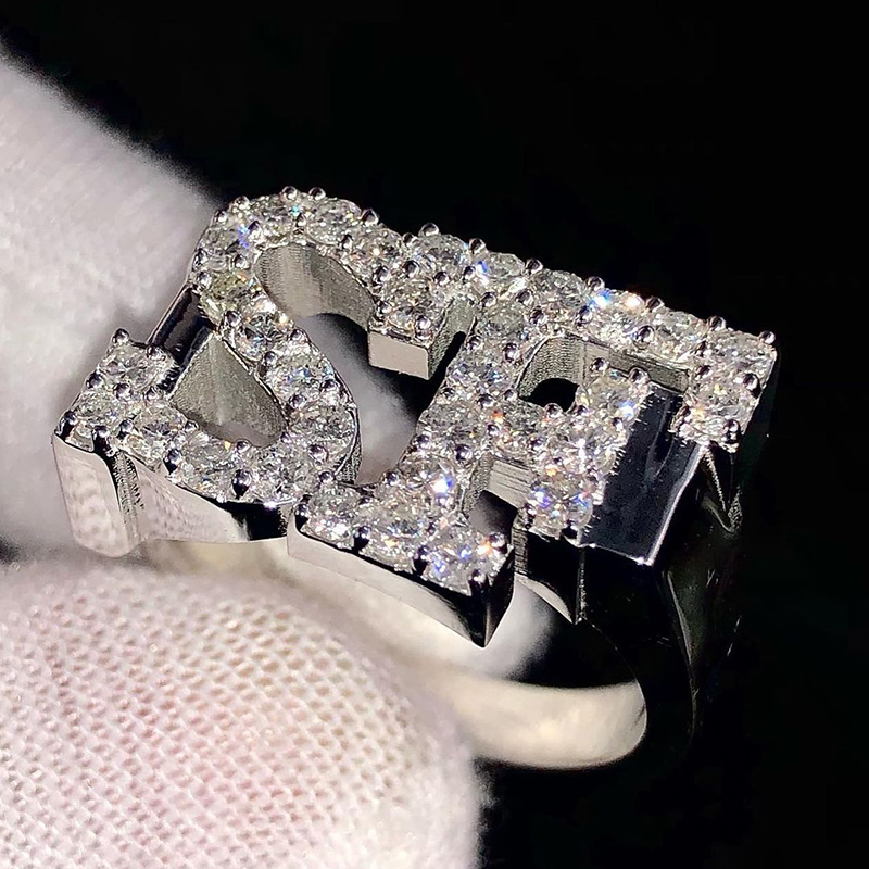 925S & VVS Moissanite Custom Name Ring