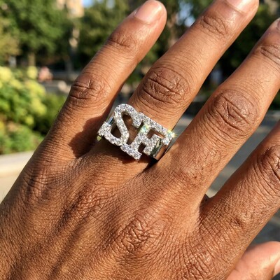 925S & VVS Moissanite Custom Name Ring