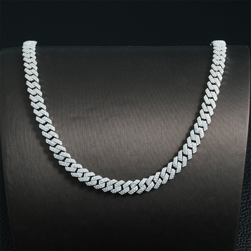 8mm 925S & VVS Moissanite Cuban Link Chain