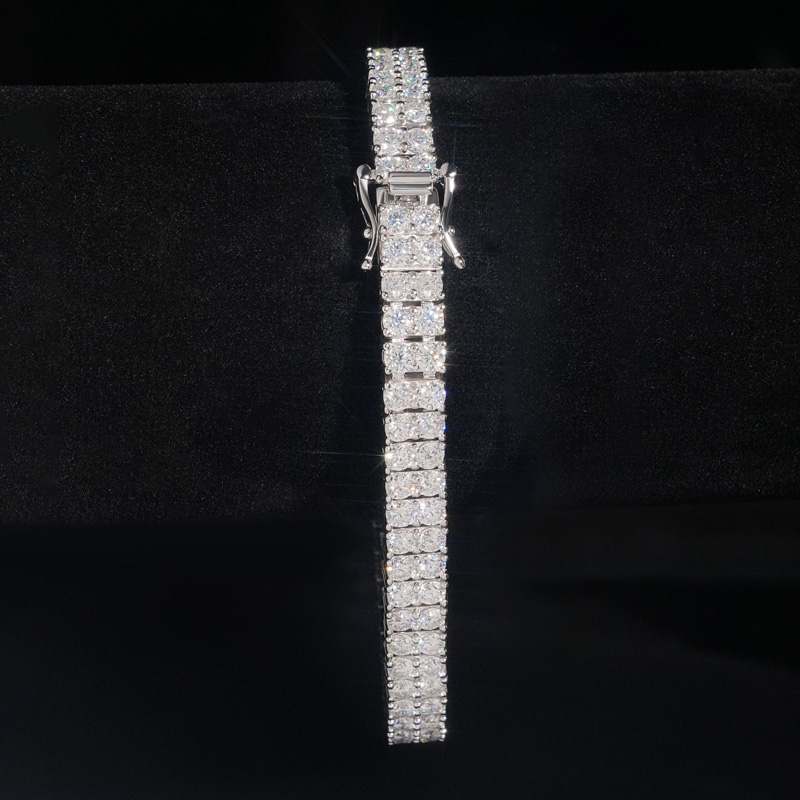 6mm 925S & VVS Moissanite 2 Row Tennis Bracelet