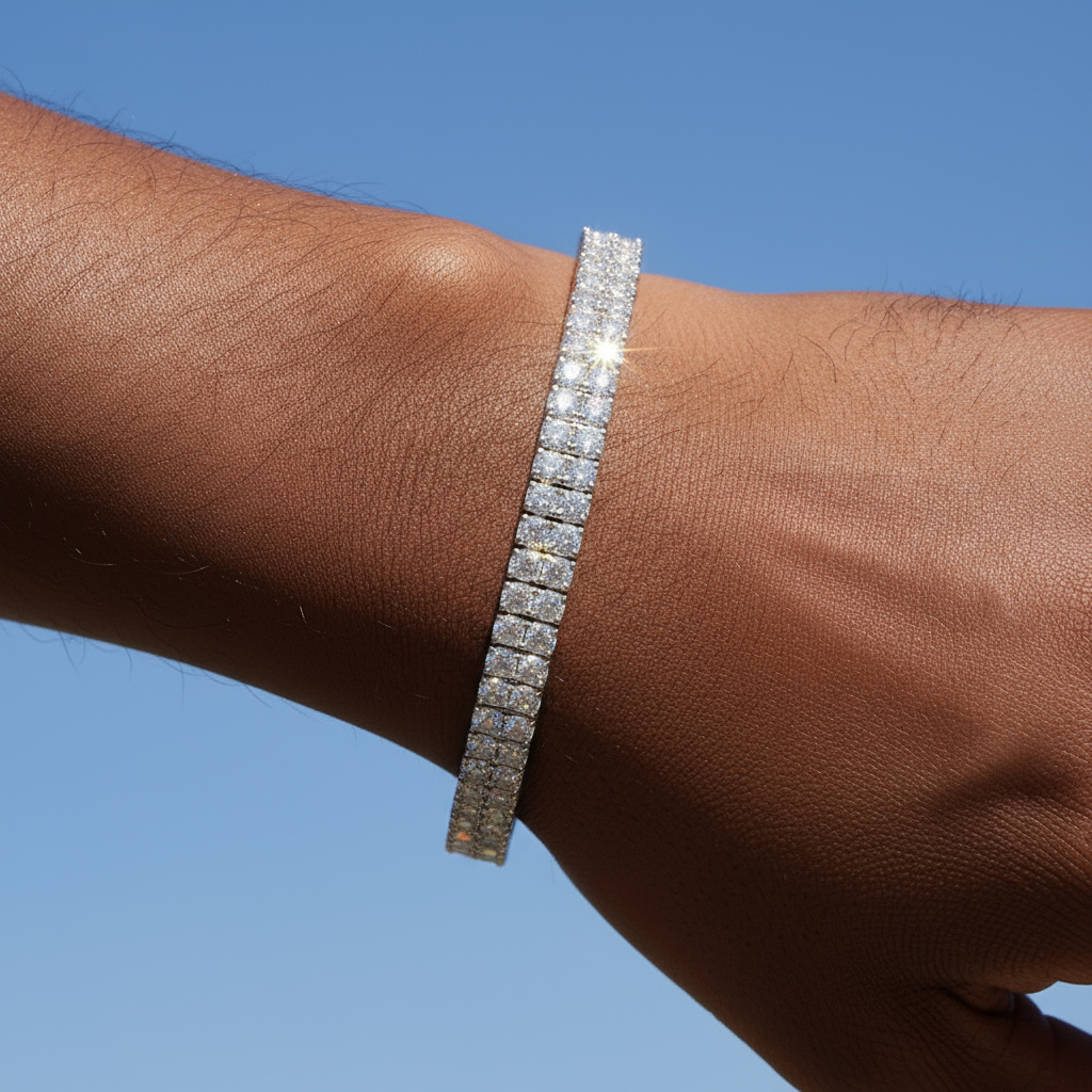 6mm 925S & VVS Moissanite 2 Row Tennis Bracelet 6mm 925S & VVS Moissanite 2 Row Tennis Bracelet