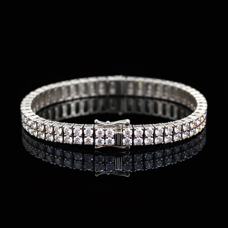 6mm 925S & VVS Moissanite 2 Row Tennis Bracelet 6mm 925S & VVS Moissanite 2 Row Tennis Bracelet