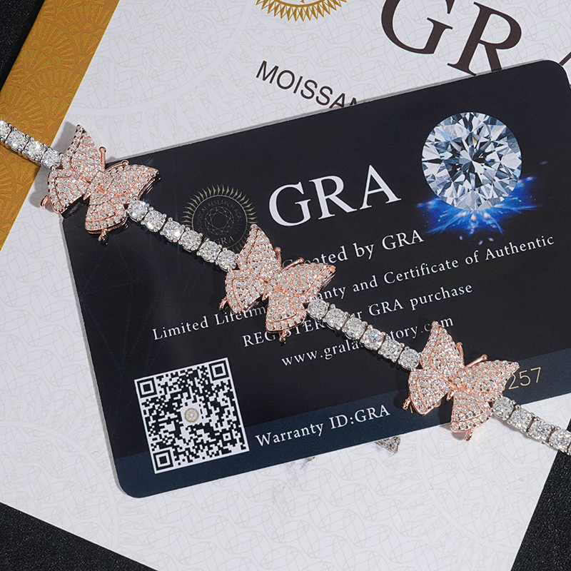 3mm 925S & VVS Moissanite Butterfly Tennis Chain