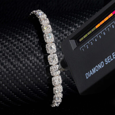 6mm 925S & VVS Moissanite Clustered Halo Tennis Bracelet