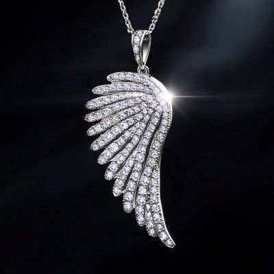 Iced Angle Wings Pendant