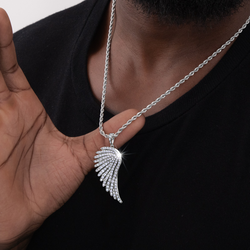 Iced Angle Wings Pendant