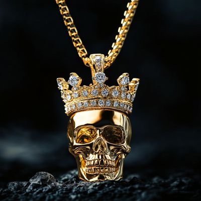 Skull with Iced Crown Pendant