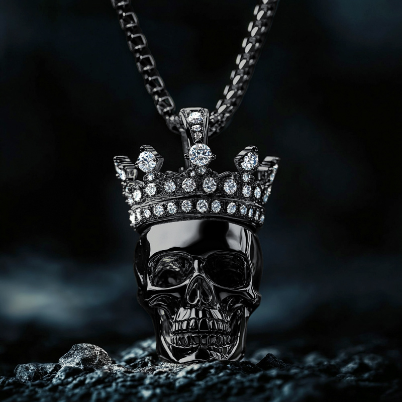 Skull with Iced Crown Pendant