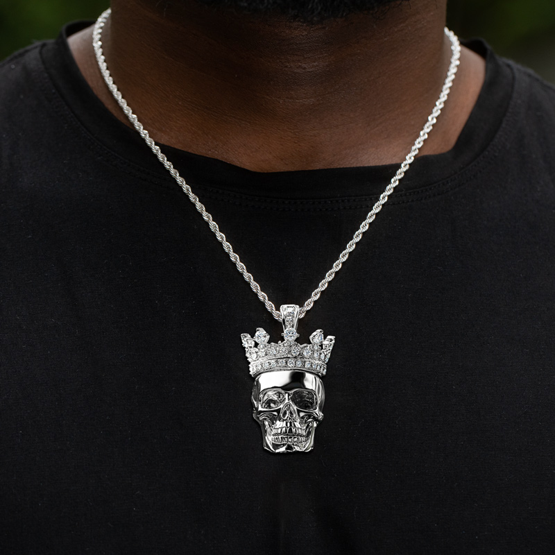 Skull with Iced Crown Pendant