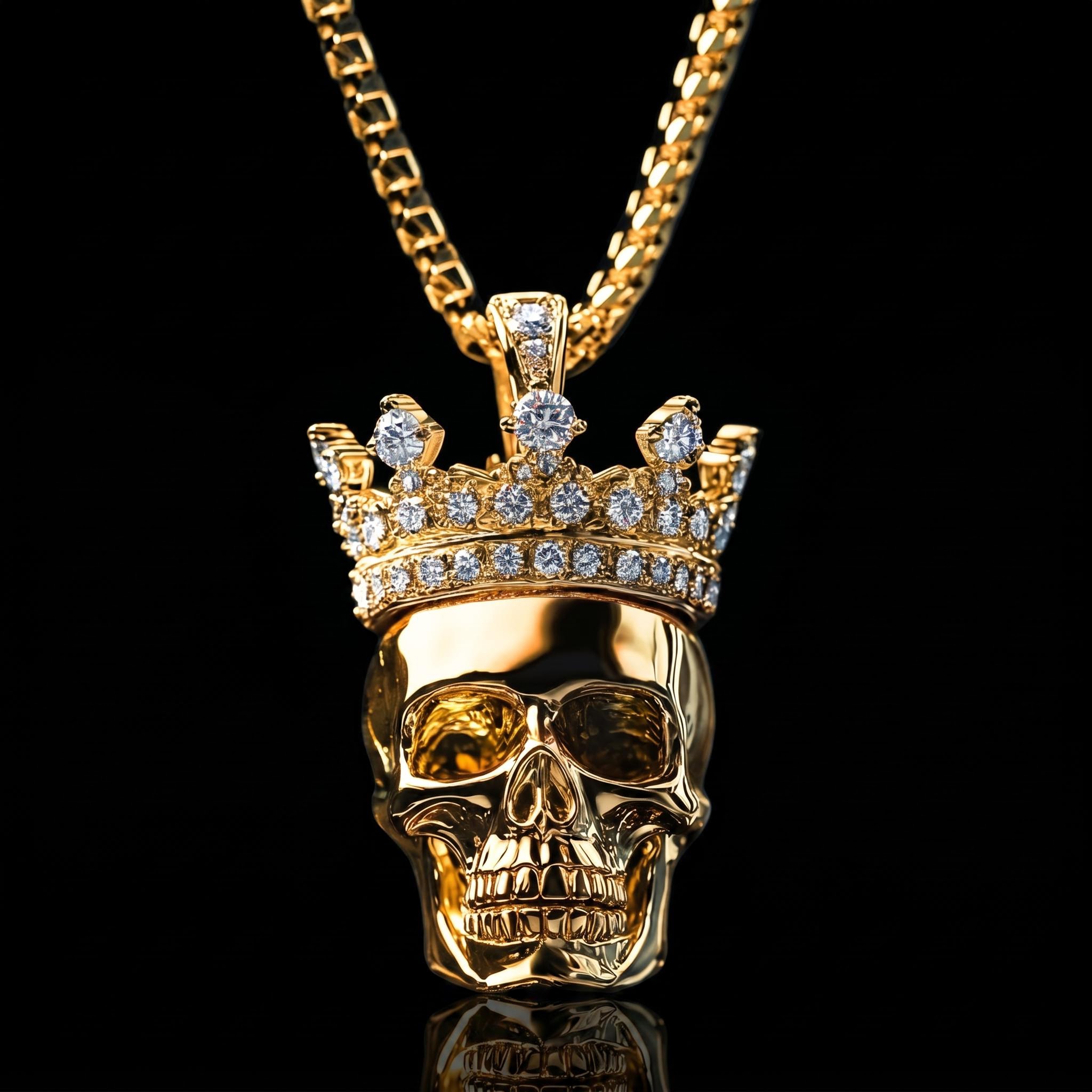 Skull with Iced Crown Pendant