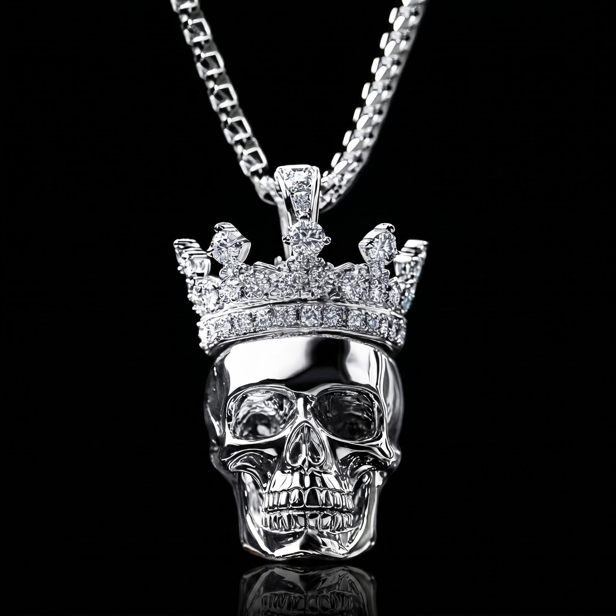 Skull with Iced Crown Pendant