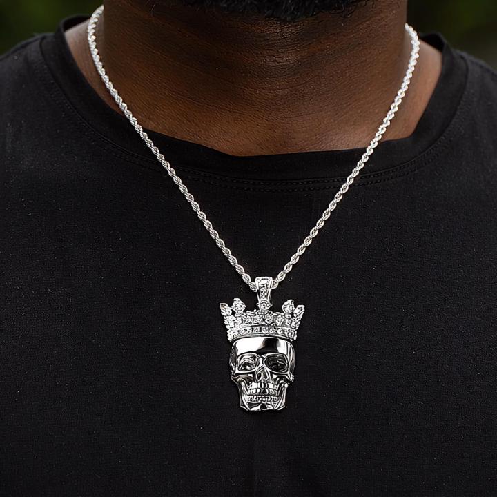 Skull with Iced Crown Pendant
