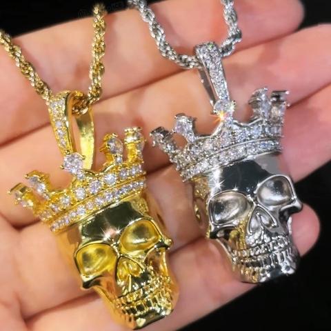 Skull with Iced Crown Pendant