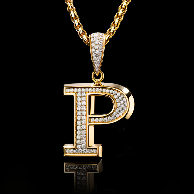 Iced 26 Initial Letters Pendant