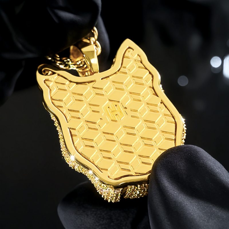 Iced Bull Dog Pendant