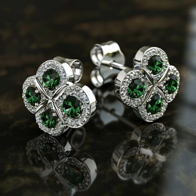 Lucky Four Leaf Stud Earrings