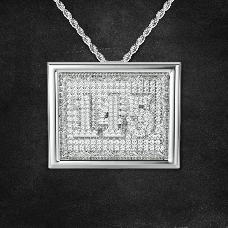 Custom Number Square Thorn Pendant