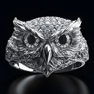 Iced Owl Ring