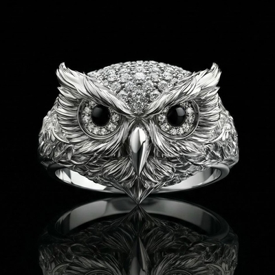 Iced Owl Ring