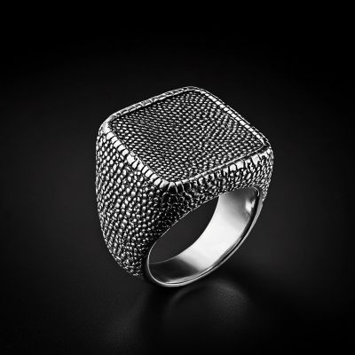 Stone Crack Men's Signet Ring