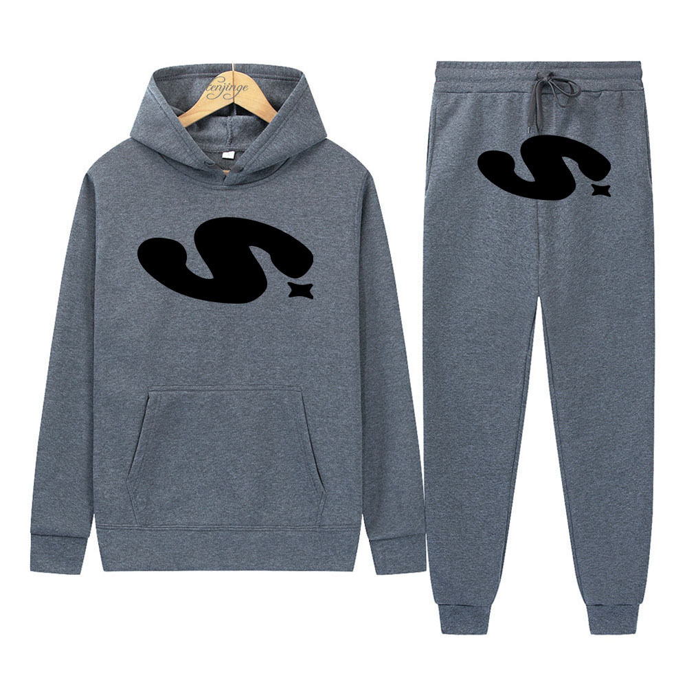 Hip Hop Print Hoodie Set