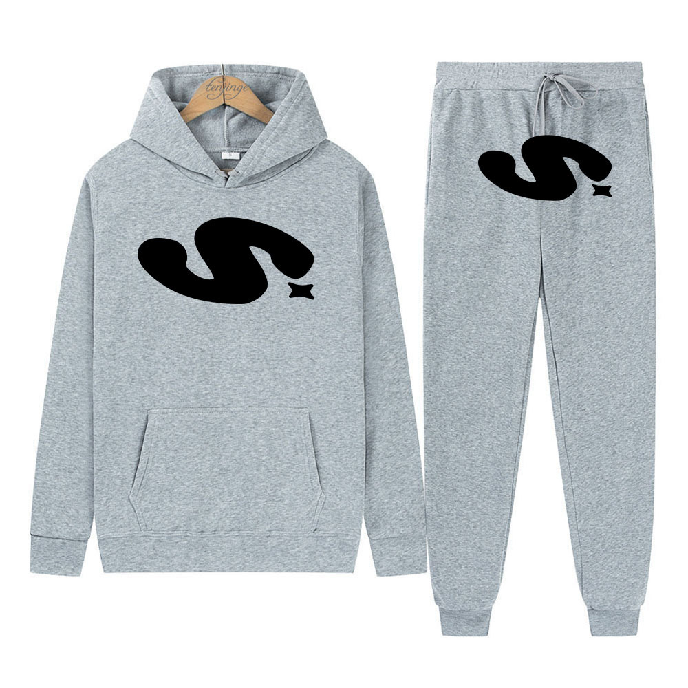 Hip Hop Print Hoodie Set