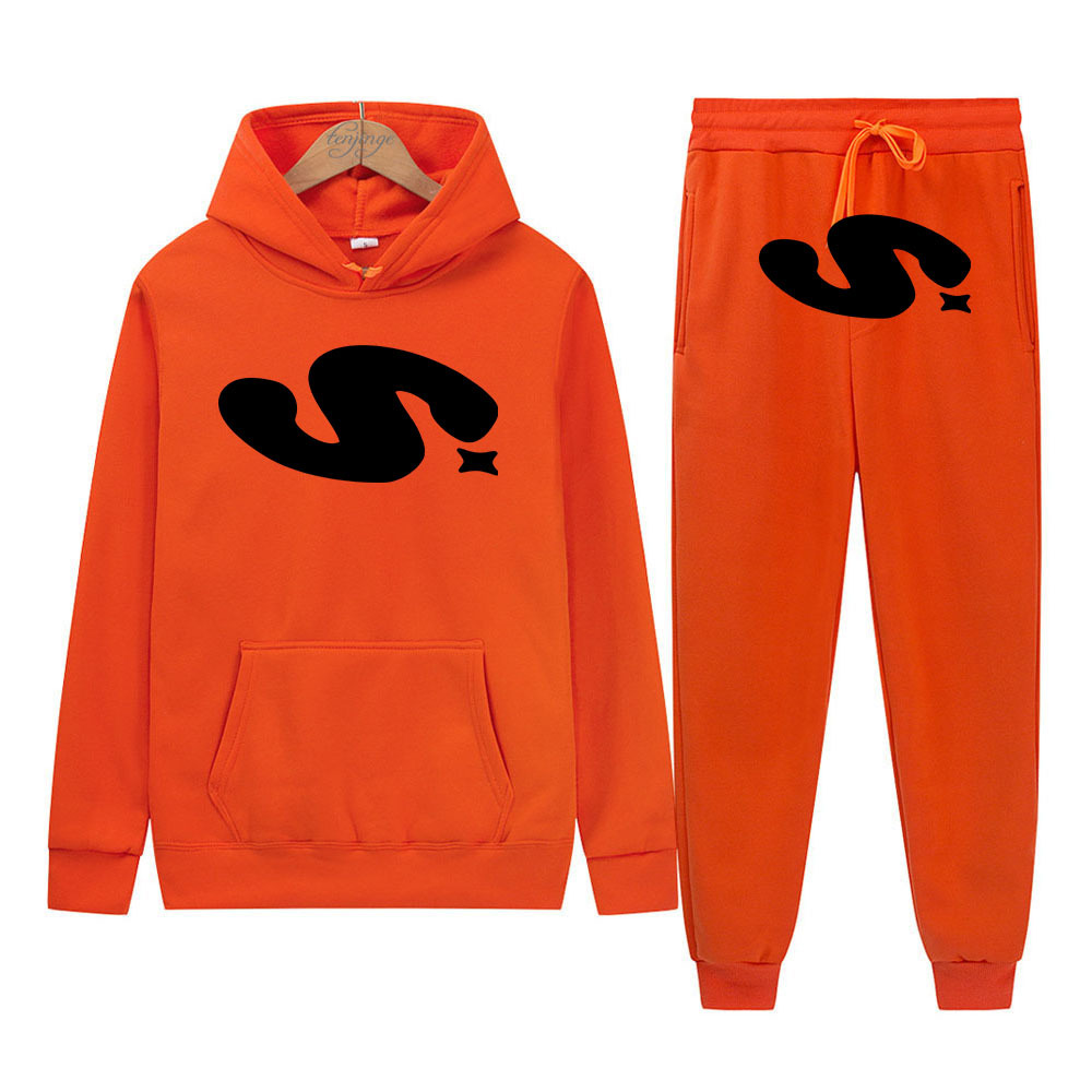 Hip Hop Print Hoodie Set