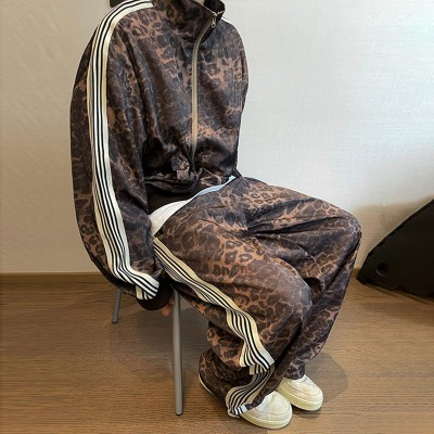 American Vintage Leopard Print Jacket Sweatsuit