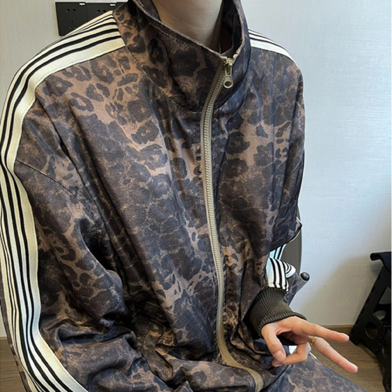 American Vintage Leopard Print Jacket Sweatsuit