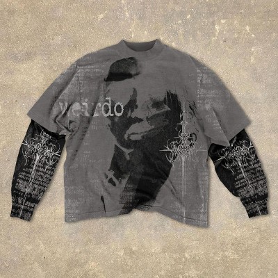 Gothic Vintage Graffiti Layered Shirts