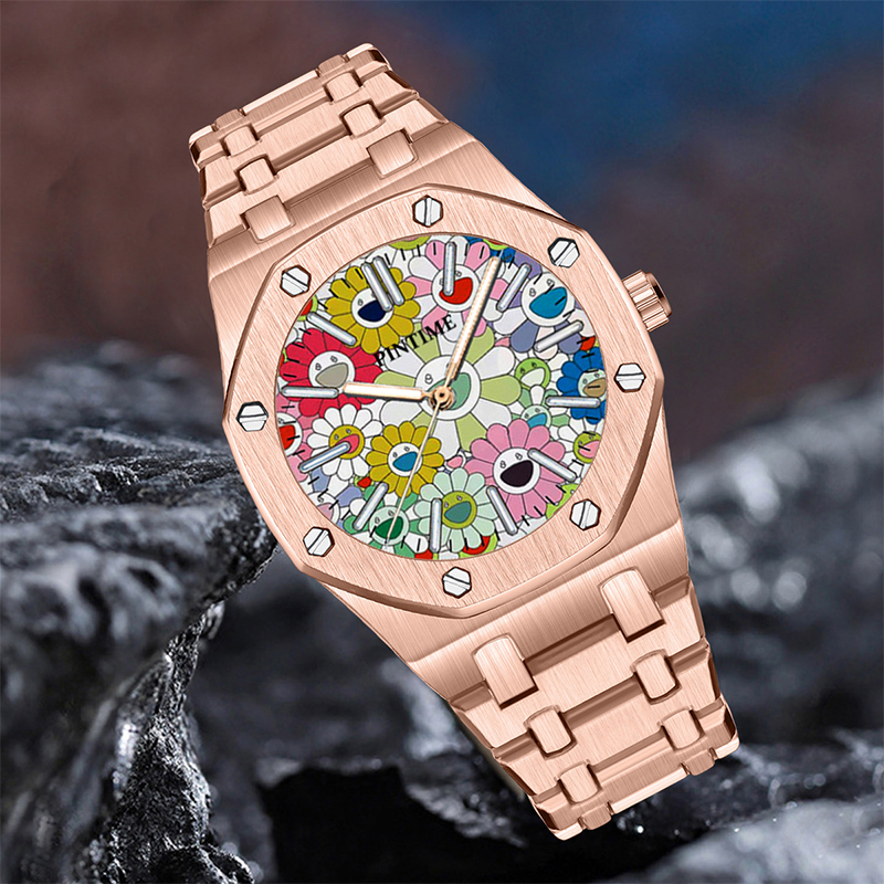 Octagon Flower Men's Quartz Watch