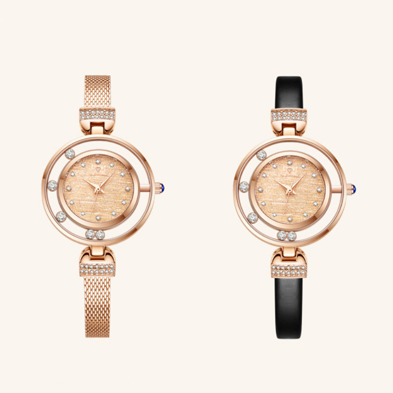 Iced Rolling Stone Women's Watch In Rose Gold