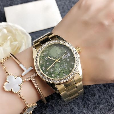 Iced Five Leaf Calendar Women's Watch