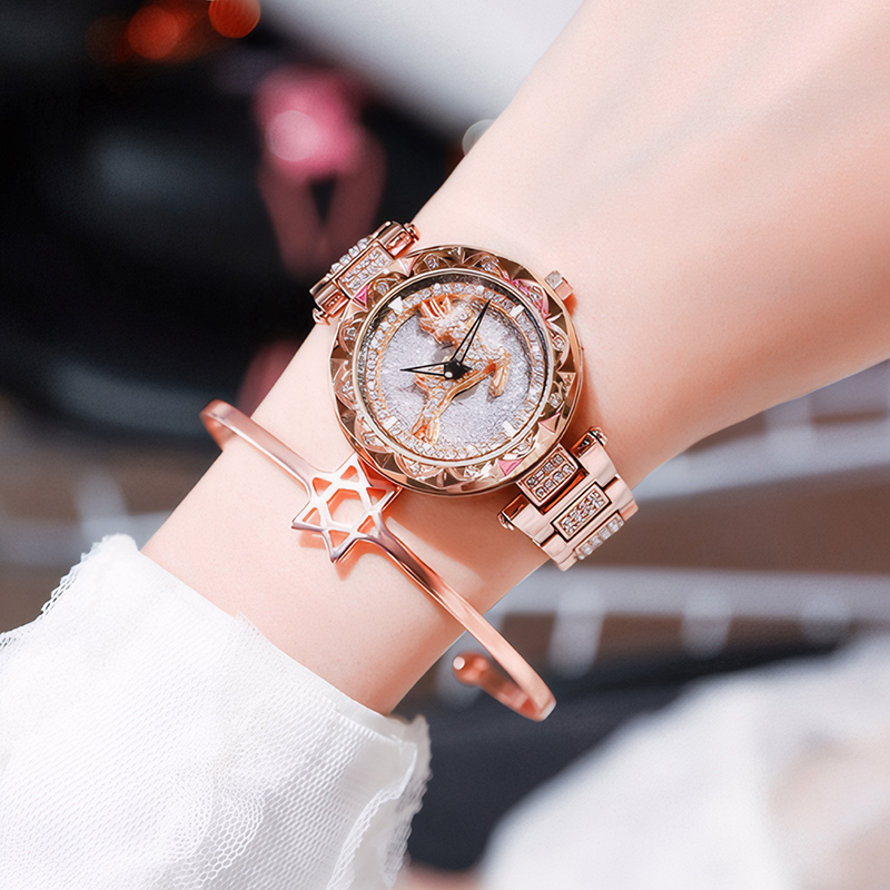 Iced Deer Hollow Women's Quartz Watch