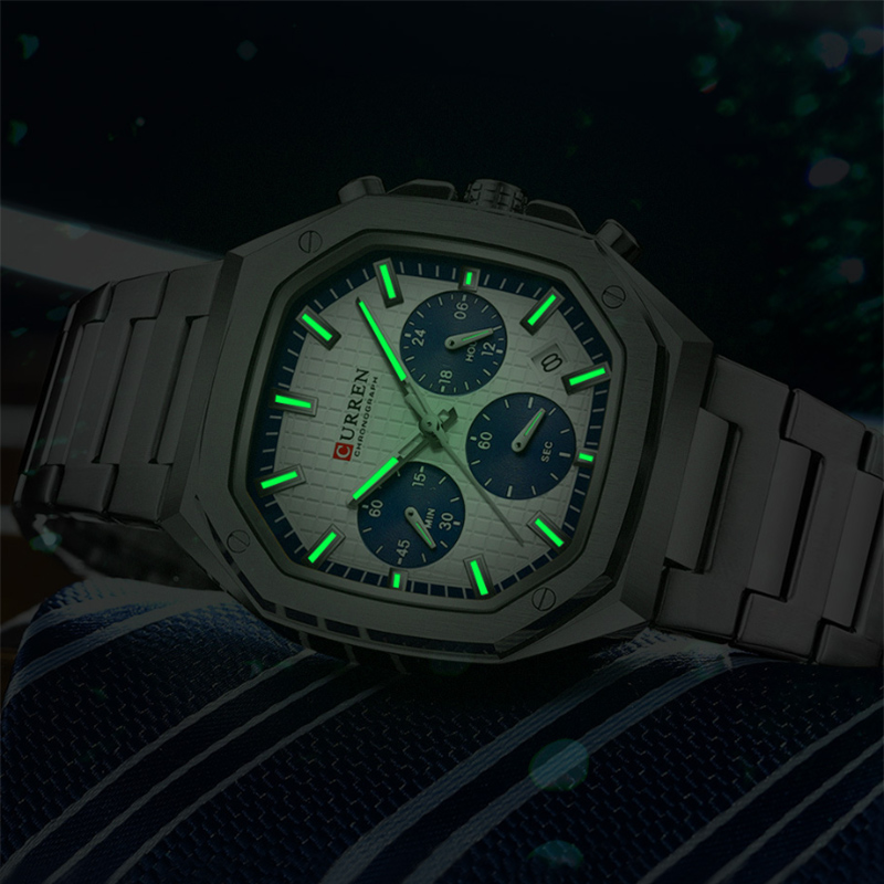 Multifunctional Luminous Octagon Calendar Men's Quartz Watch