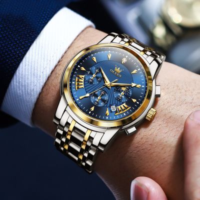 Waterproof Date Steel Band Men's Quartz Watch