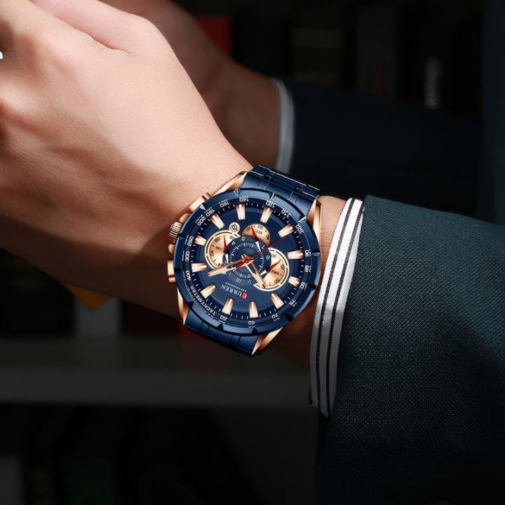 Luminous Calendar Men's Quartz Watch With Steel Strap Luminous Calendar Men's Quartz Watch With Steel Strap