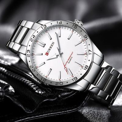 Waterproof Men's Quartz Watch With Stainless Steel Strap