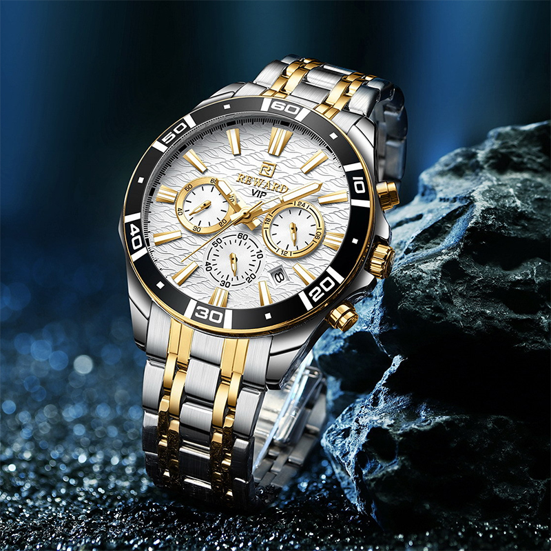 Waterproof Luminous Steel Band Calendar Men's Watch