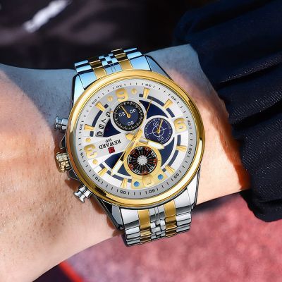 Stainless Steel Chronograph Luminous Men's Quartz Watch