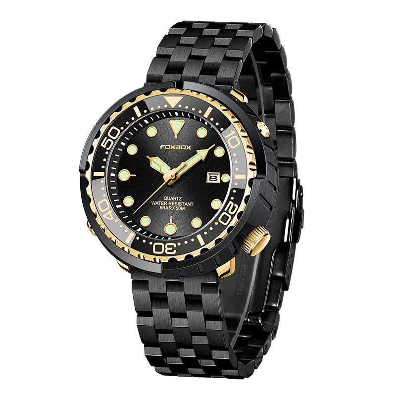 Waterproof Steel Strap Calendar Men's Quartz Watch