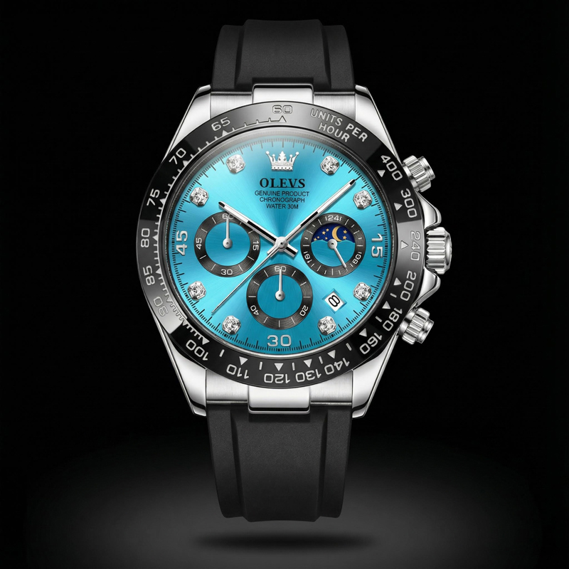 Waterproof Men's Quartz Watch With Silicone Strap