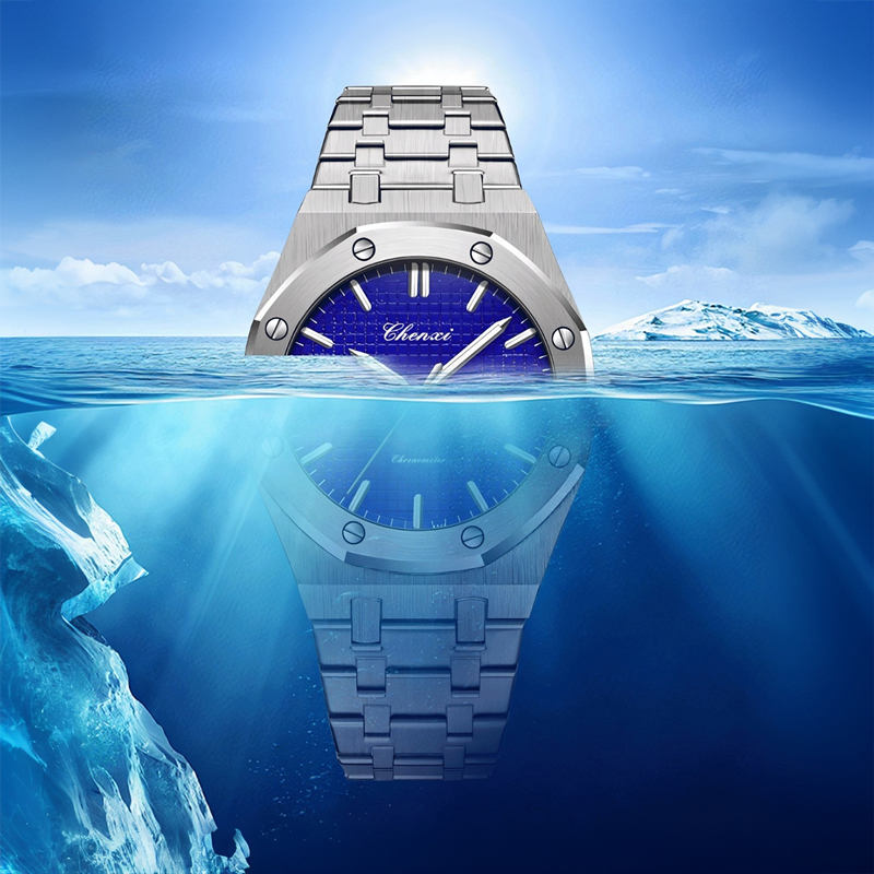 Luminous Waterproof Stainless Steel Strap Men's Watch