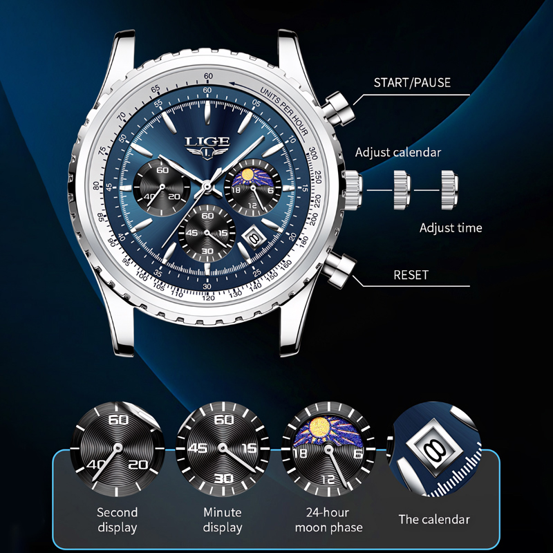 Waterproof Calendar Sports Men's Quartz Watch