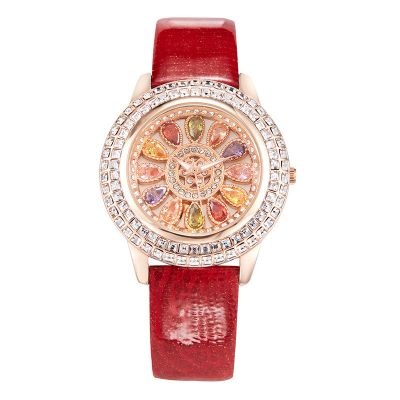 Iced Multi-color Flower Dial Women’s Watch