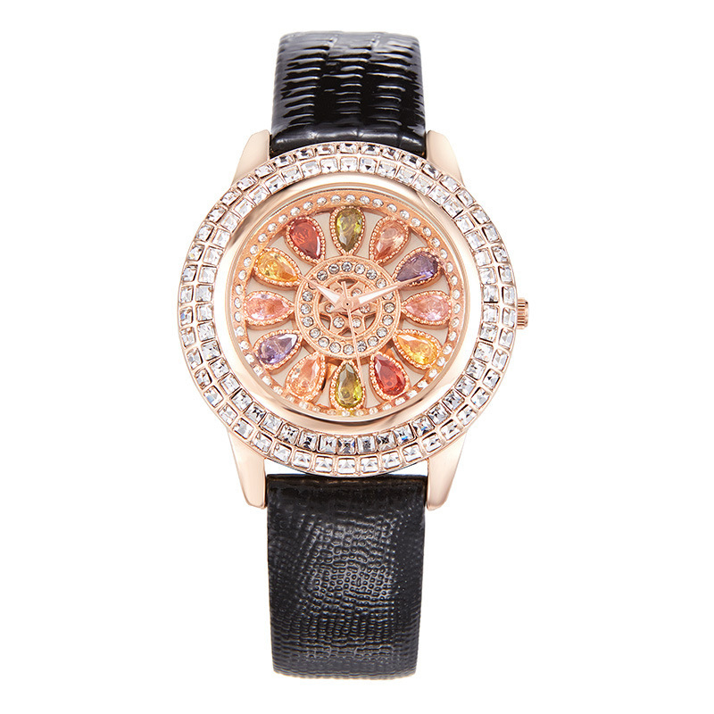 Iced Multi-color Flower Dial Women’s Watch