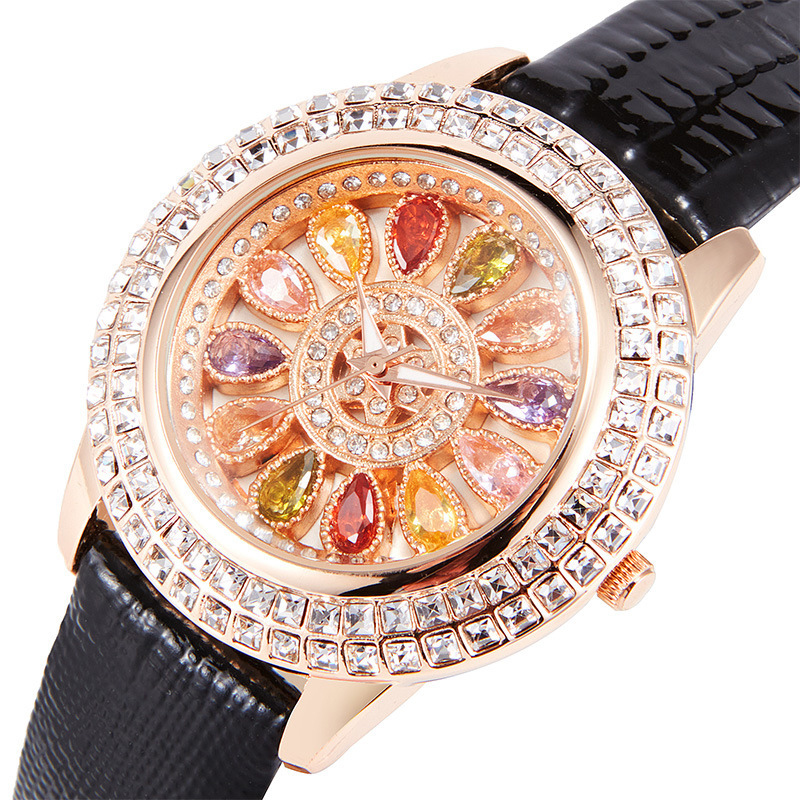 Iced Multi-color Flower Dial Women’s Watch