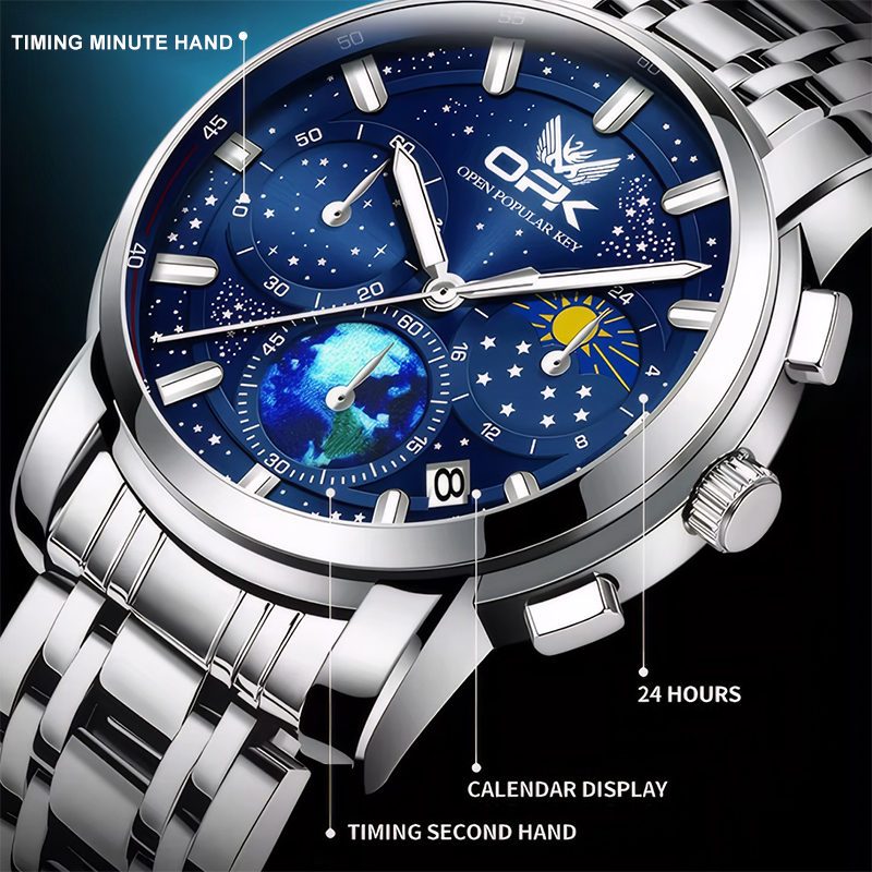 Starry Sky Dial Waterproof Men's Quartz Watch