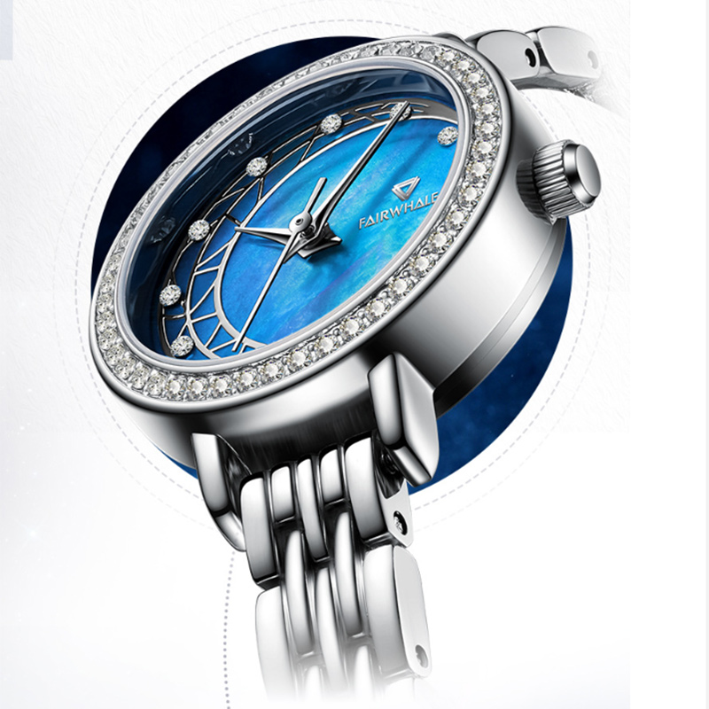 Iced Star Moon Blue Dial Women’s Watch